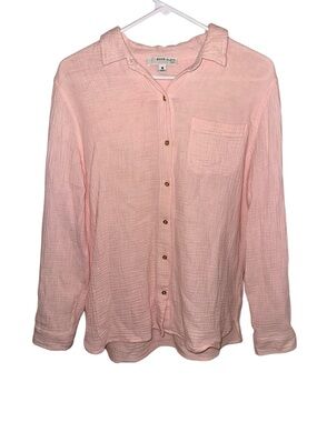 Anne Klein Muslin Cotton Button Up Top